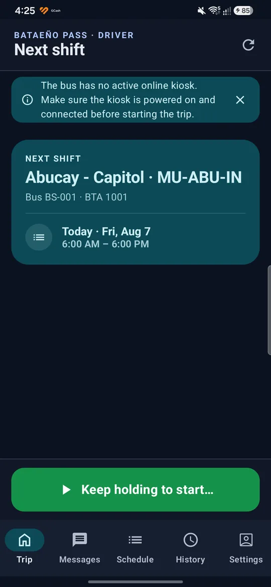 No kiosk paired