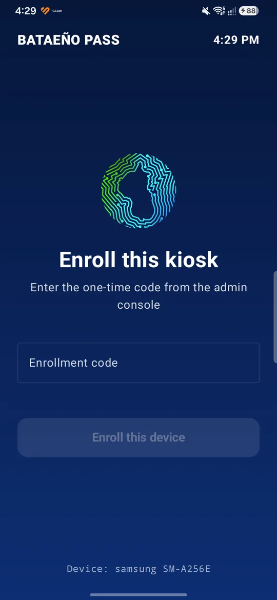 Kiosk enrollment
