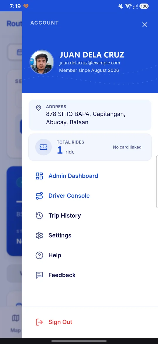 Passenger account