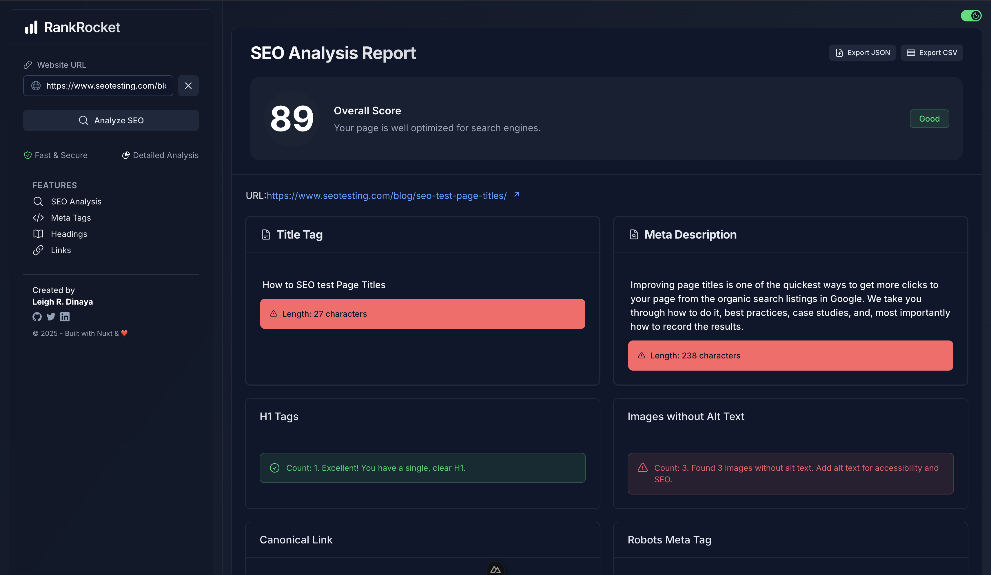 RankRacket - SEO Checker